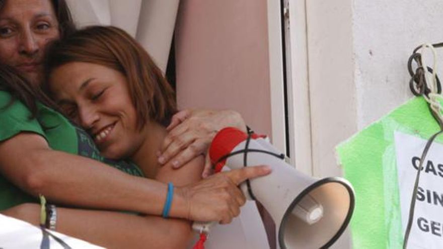 Rebeca Heredia, una de las malagueñas afectadas por los desahucios, el pasado mes de julio de 2012.