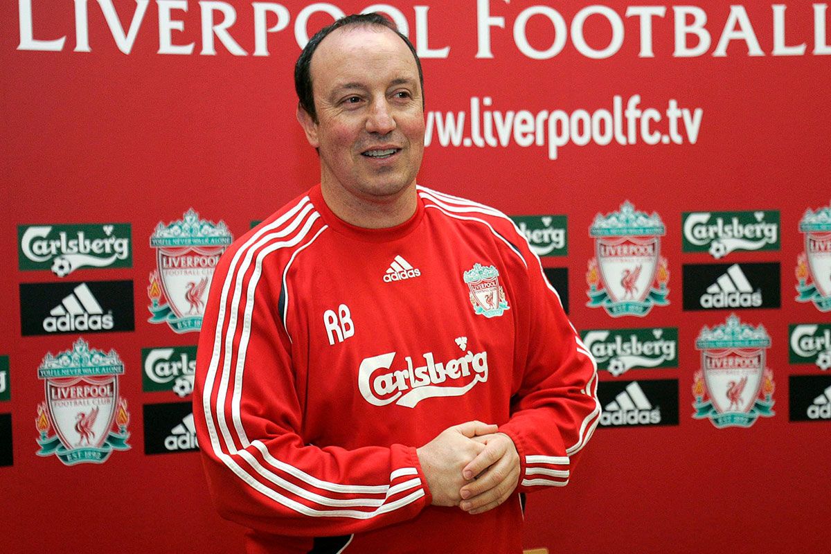 Benítez en su etapa de técnico del Liverpool en 2007