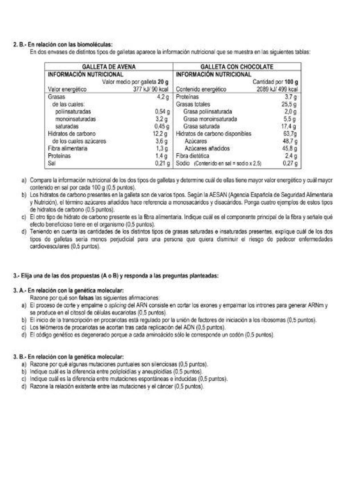 Examen de Biología de la PAU de julio de Madrid