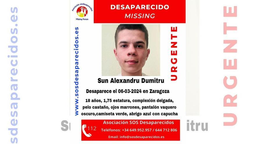 Desaparece un joven de 18 años en Zaragoza