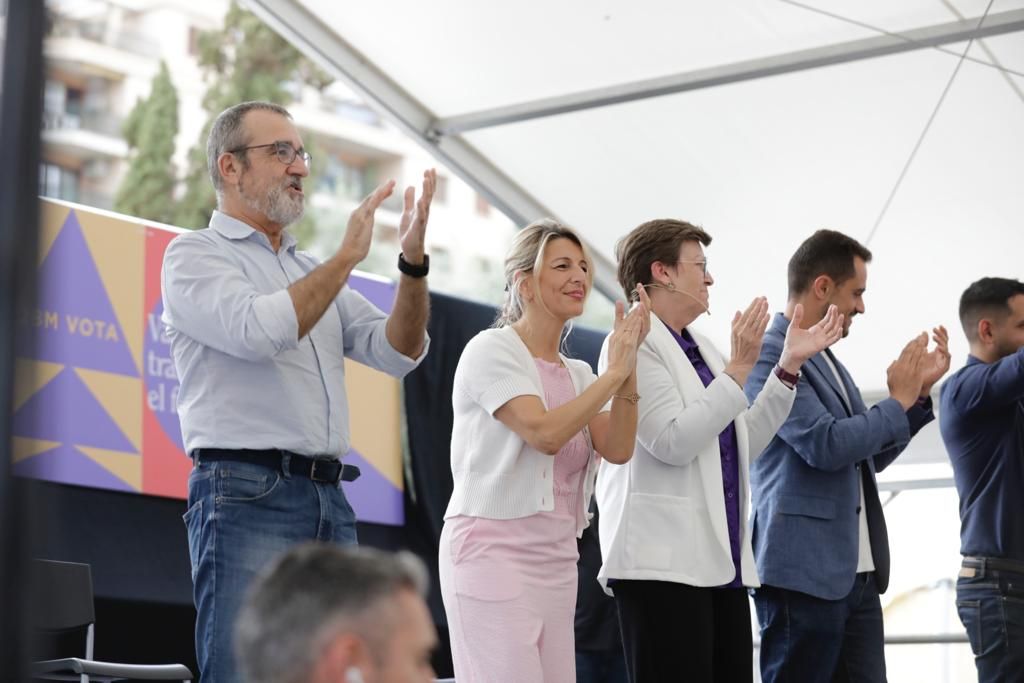 Yolanda Díaz visita Palma en uno de los actos de campaña de Unidas Podemos