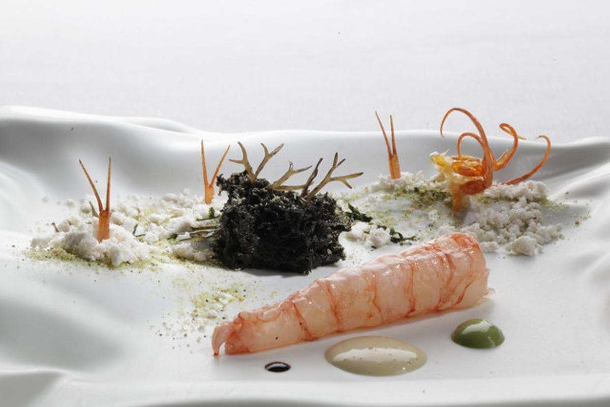 El plat de Joan Roca, d’El Celler de Can Roca, ’Tota la gamba’. El plat de Joan Roca, d’El Celler de Can Roca, ’Tota la gamba’.