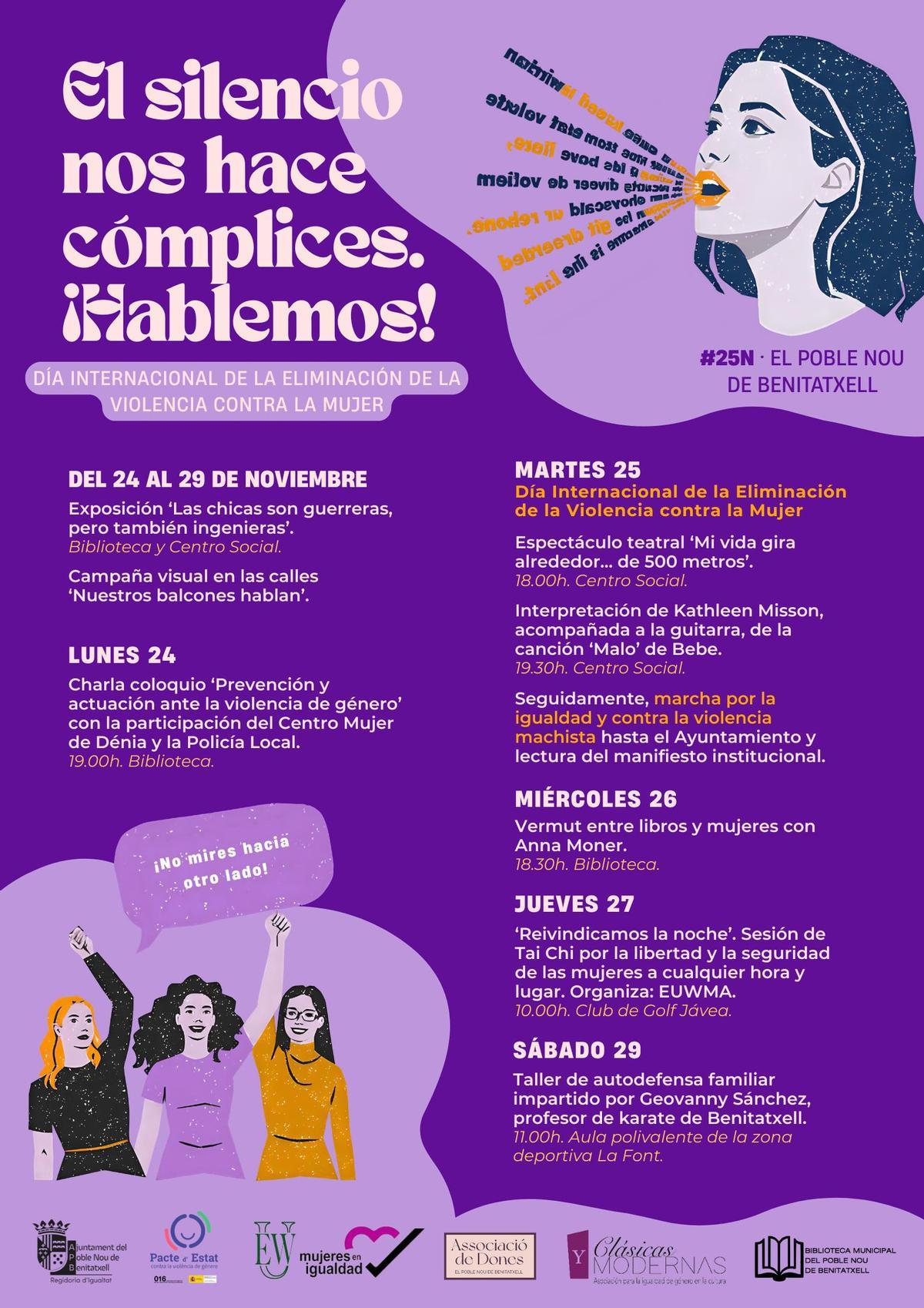 La programación del 25N en el Poble Nou de Benitatxell