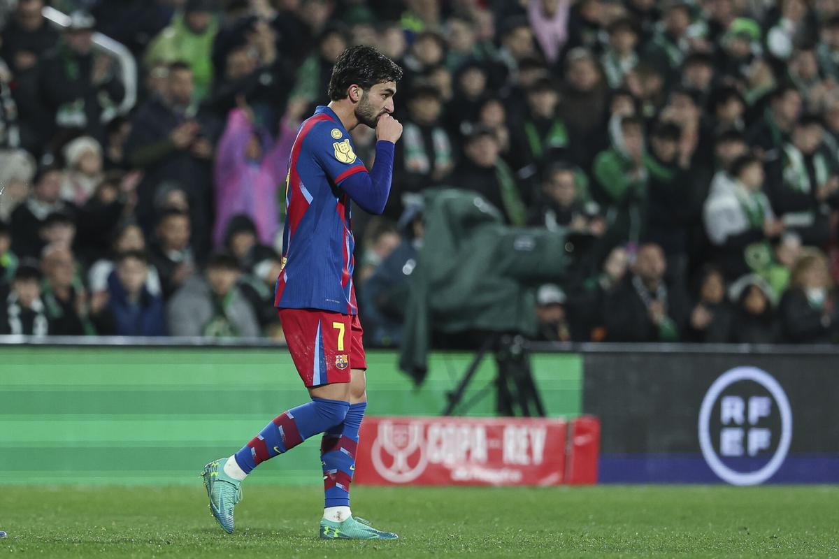 Ferran Torres of FC Barcelona celebrates a goal during the Spanish Cup, Copa del Rey, round of 16 football match played between Real Racing Club de Santander and FC Barcelona at Campos de Sport de El Sardinero on January 15, 2026, in Santander, Spain. AFP7 15/01/2026 ONLY FOR USE IN SPAIN. Irina R. Hipolito / AFP7 / Europa Press;2026;SPAIN;SPORT;ZSPORT;SOCCER;ZSOCCER;COPA;Real Racing Club de Santander v FC Barcelona - Copa del Rey Round of 16