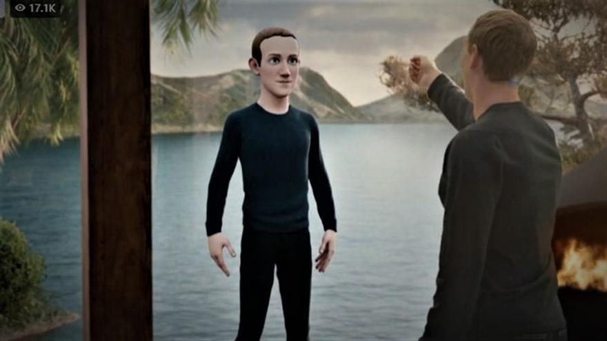 Mark Zuckerberg enseña su avatar en la presentación de Meta.