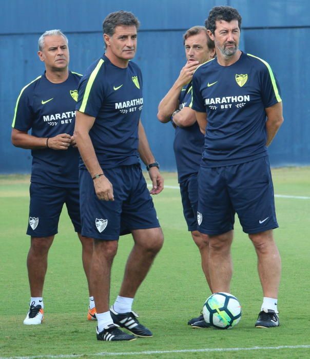 Entrenamiento del Málaga CF tras la derrota en Valencia