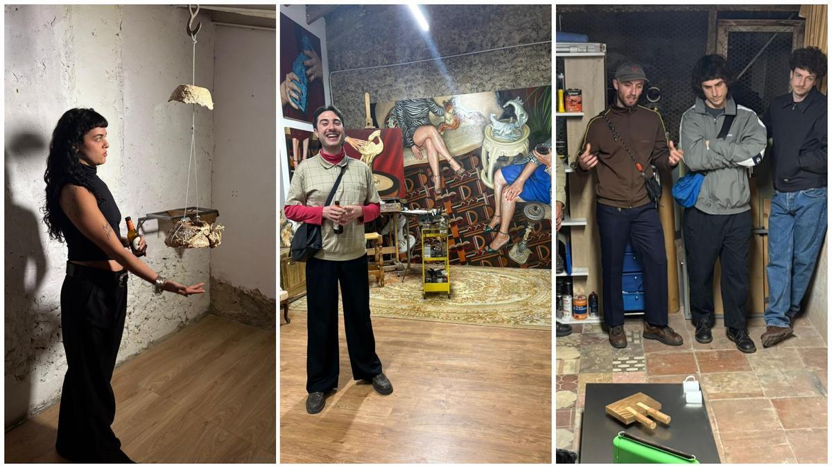 Carla Velasco, Antonio Ovejero y Jaume Castañer Llidó el jueves en el estudio abierto de La Hidráulica.