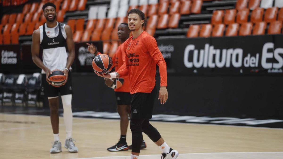 Entrenamiento del Valencia Basket este miércoles en La Fonteta