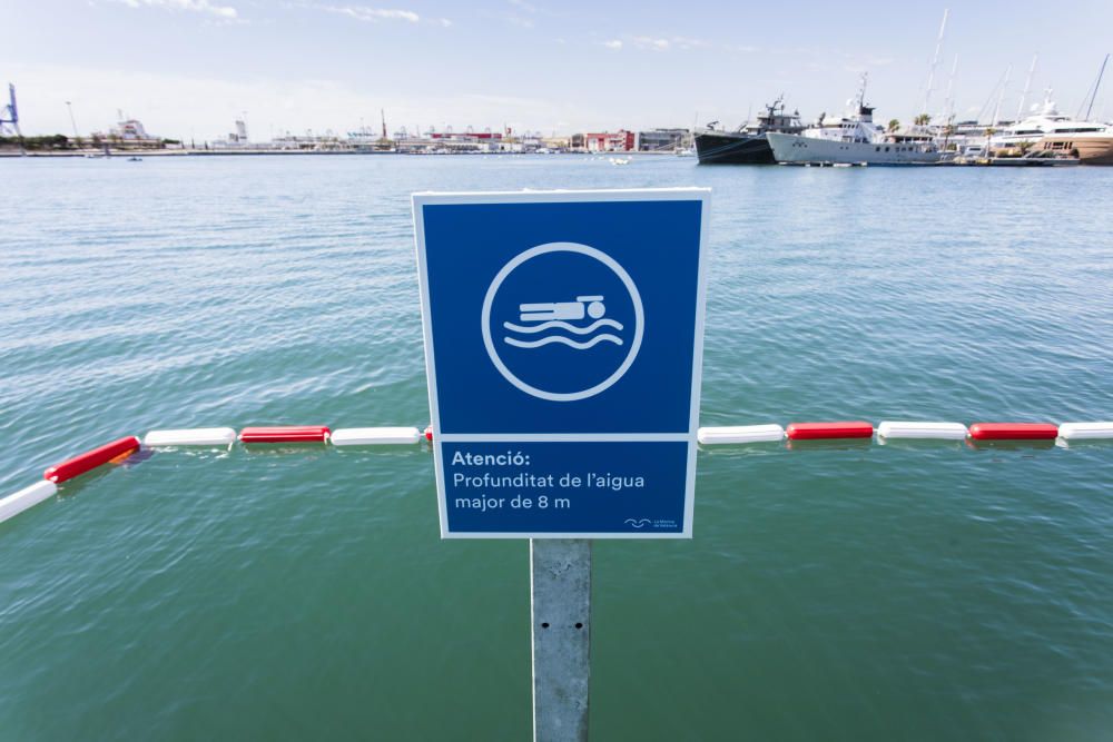 Nueva zona de baño en la Marina de València