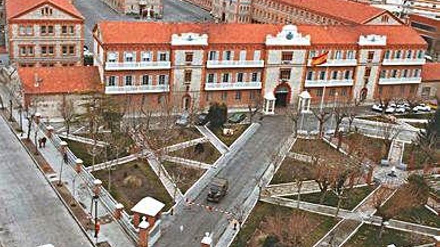 Vista aérea del Cuartel Viriato con uso militar.