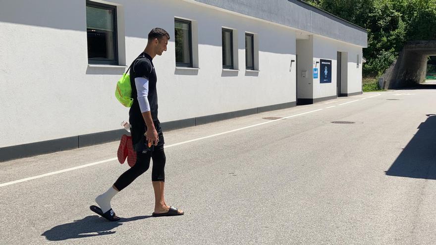Real Mallorca en Fulpmes | Greif se tuerce el tobillo en el primer entrenamiento