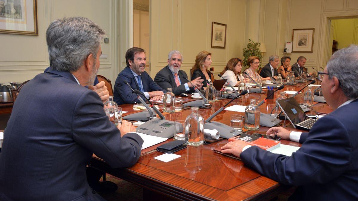Carlos Lesmes preside la reunión del Pleno del Poder Judicial en Madrid.