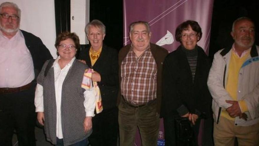 Fernández Malvárez, Pía Posada, Eloísa Fernández Bustillo, Elías Ramos, María Amparo Izquierdo y Ruperto Álvarez, ayer, en Ribadesella.