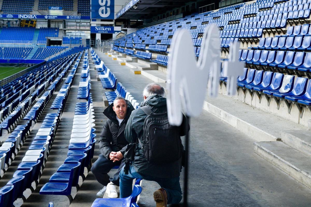 Santi Cazorla, durante el acto del centenario del Oviedo en el Carlos Tartiere