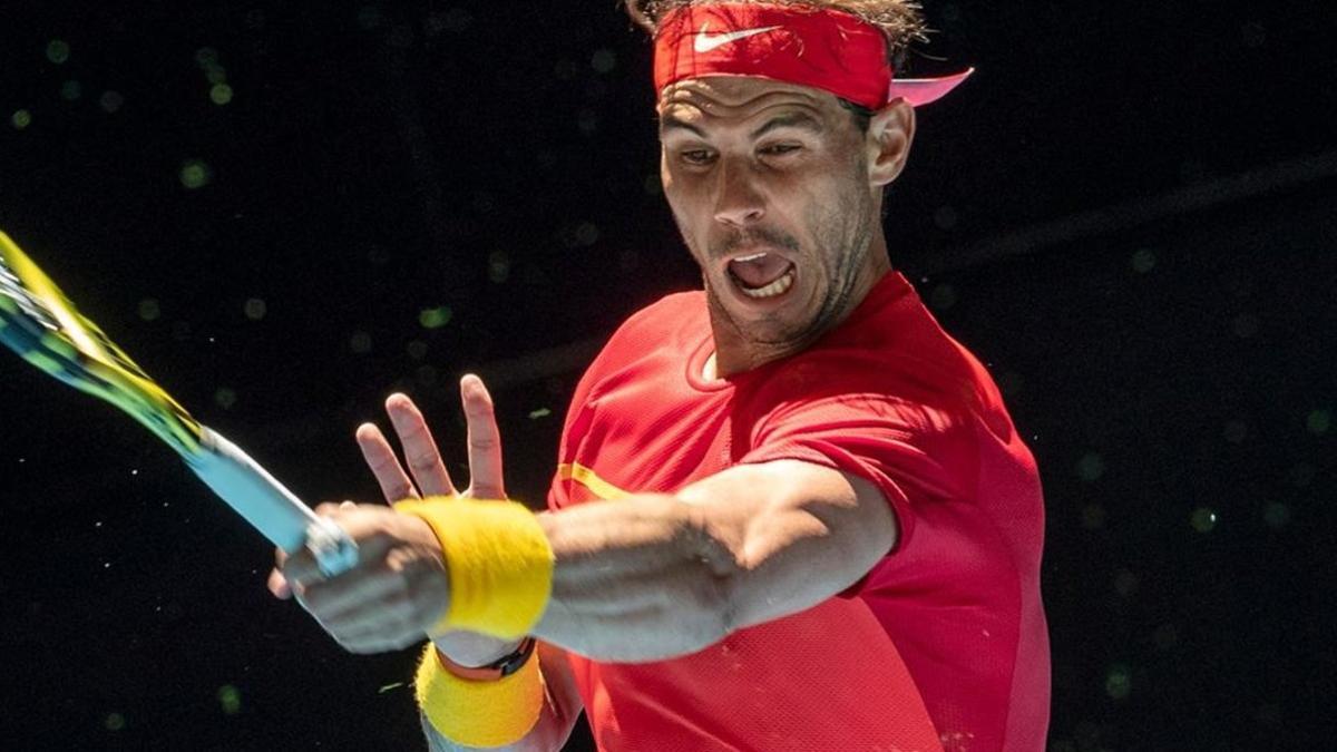 Rafa Nadal, durante su partido ante el japonés Yoshihito Nishioka.