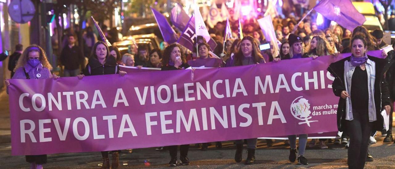 Manifestación del Día de la Eliminación de la Violencia contra la Mujer en A Coruña.