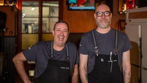 Santi Olivella y Oriol Lagé, en la Bodega Josefa.
