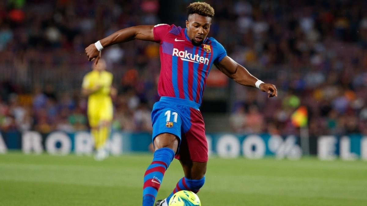 Adama, durante el Barça-Villarreal