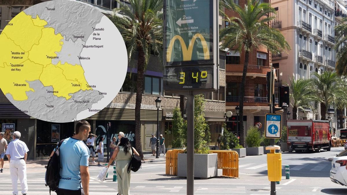 La Aemet decreta un aviso amarillo por máximas de hasta 38 grados en Valencia este sábado