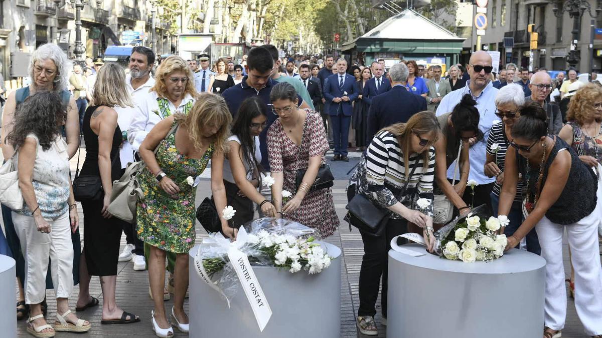 Homenaje a las víctimas de los atentados del 17-A en Barcelona, en el sexto aniversario