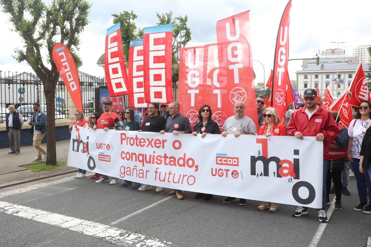1 de mayo en A Coruña: Manifestación de CCOO y UGT