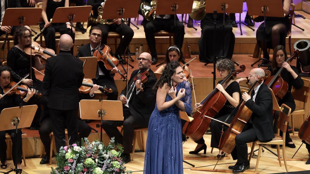 La soprano Vanessa Goikoetxea, en el gran concierto de Año Nuevo de 2024 en la sala Mozart.