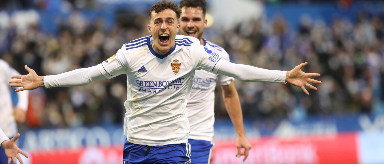 Francés celebra el gol que marcó ante el Eibar en esta temporada.