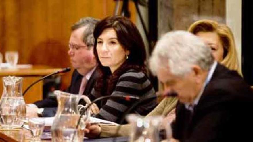 Constantino Álvarez y Carmen Rodríguez Maniega, ayer, en el Pleno.