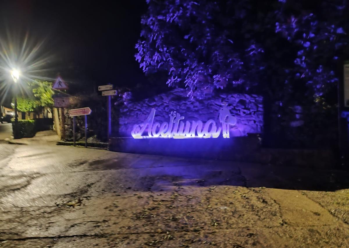 Entrada al pueblo de Aceituna.