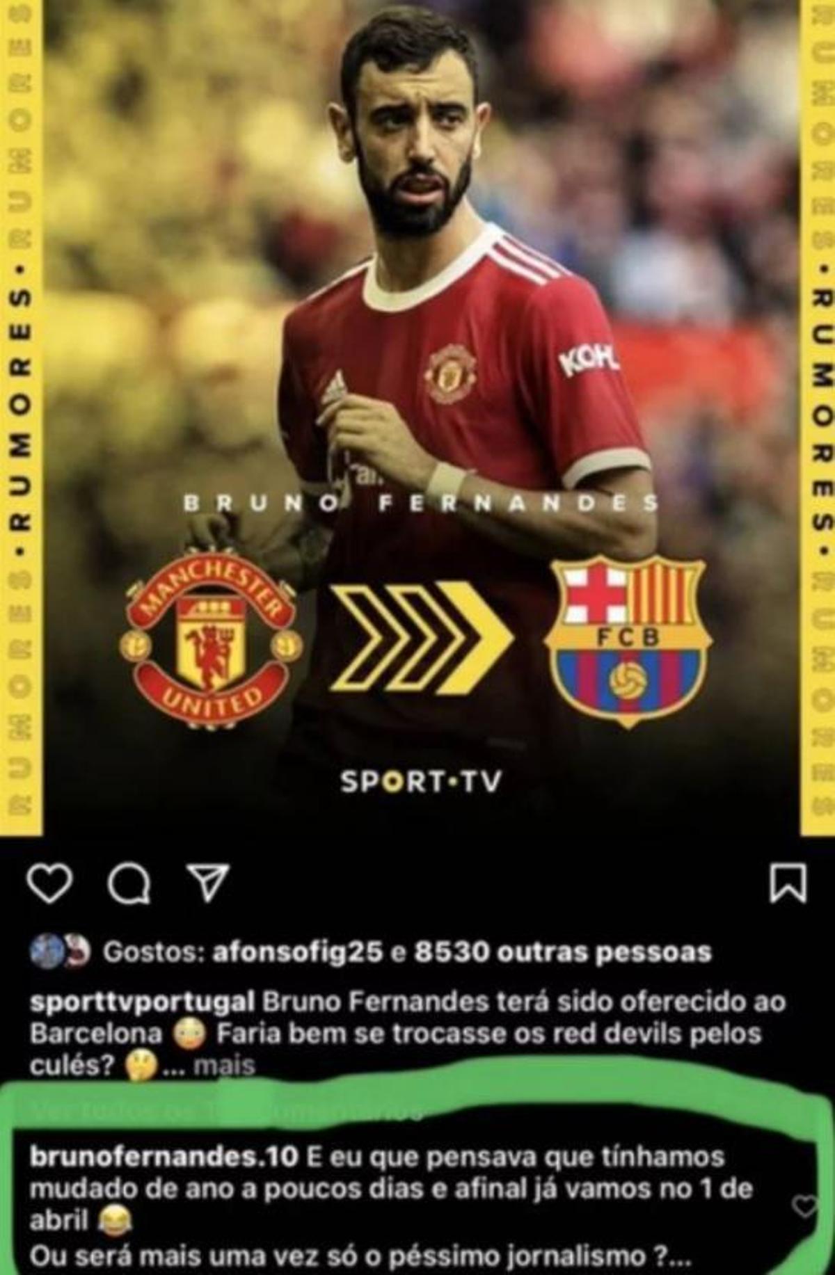 Bruno comentario Insta