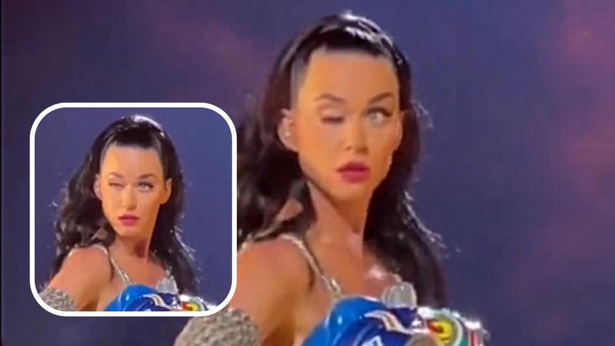 El extraño vídeo de Katy Perry en concierto: pierde el control del párpado y no puede abrir el ojo