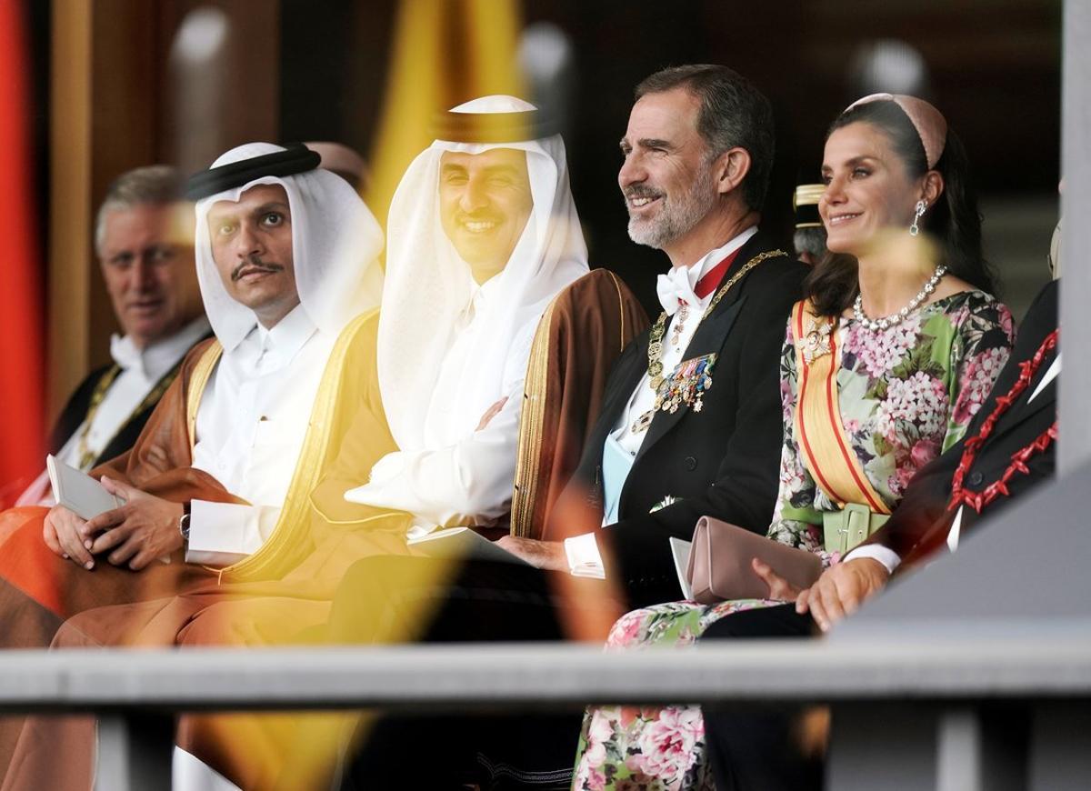 Spanish King Felipe VI and Queen Letizia attend the enthronement ceremony of Japan’s Emperor Naruhito at the Imperial Palace in Tokyo, Japan October 22, 2019.  Kimimasa Mayama/Pool via REUTERS