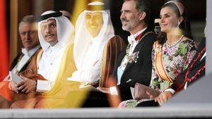 Spanish King Felipe VI and Queen Letizia attend the enthronement ceremony of Japan’s Emperor Naruhito at the Imperial Palace in Tokyo, Japan October 22, 2019.  Kimimasa Mayama/Pool via REUTERS
