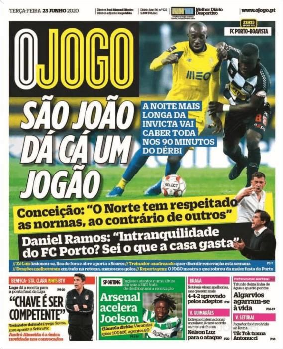 Portada O JOGO martes 23 junio 2020