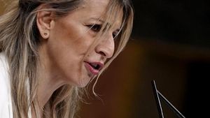 Yolanda Díaz, el 9 de julio en el Congreso.