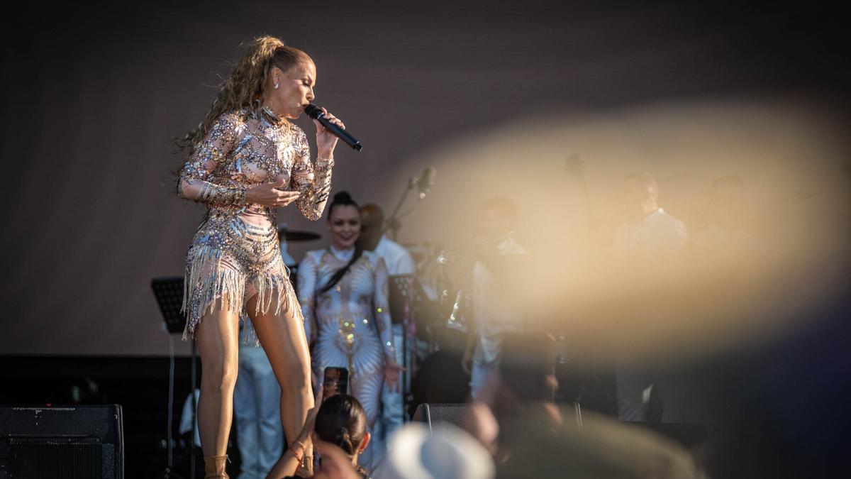 Olga Tañón, durante su actuación en 2025