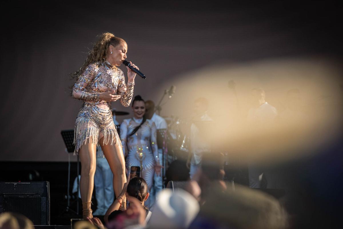 Olga Tañón, durante su actuación en 2025