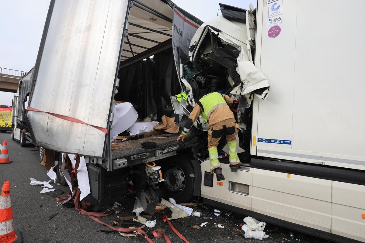 Accidente múltiple en la AP-7 en Castellón