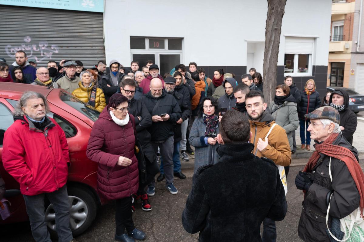 Un desahucio paralizado el pasado mes de enero en Zaragoza.