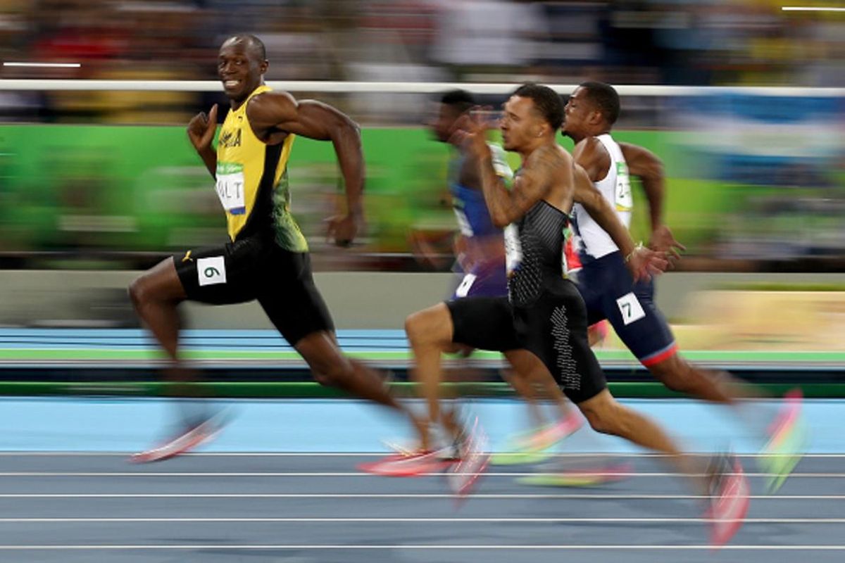 Bolt, durant la semifinal de 100 metres, aquesta matinada.