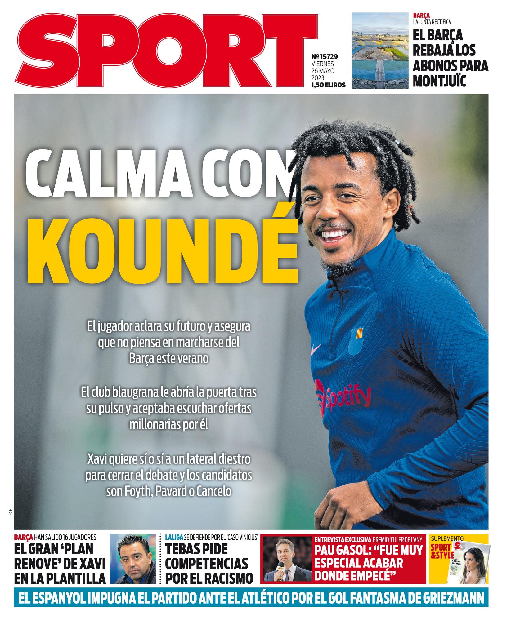 Esta es la portada de SPORT de hoy