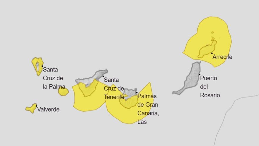 Avisos de la Aemet para el miércoles en Canarias