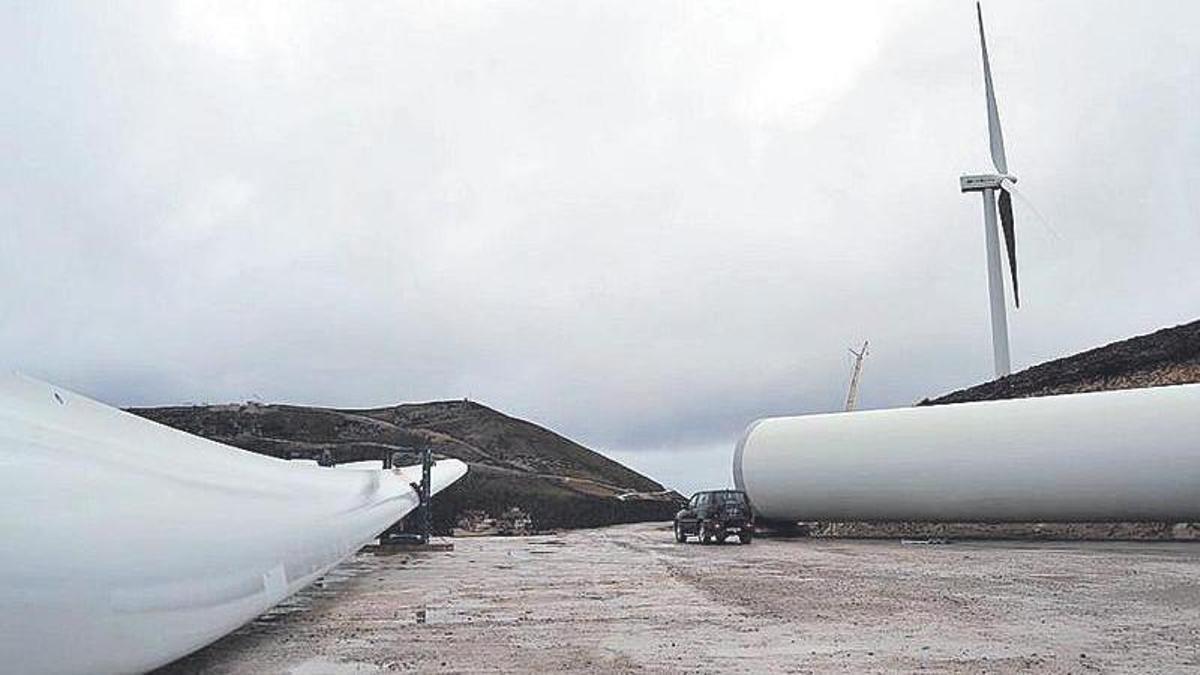 Obras de un parque eólico.