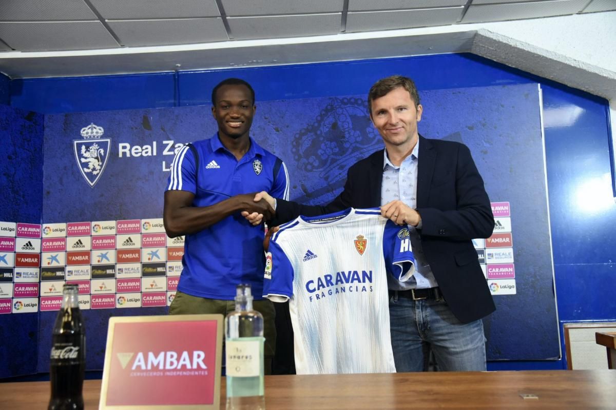 Presentación de Raphael Dwamena, nuevo fichaje del Real Zaragoza