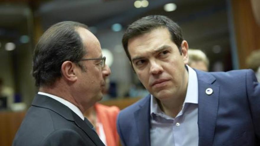 François Hollande i el primer ministre grec, Alexis Tsipras