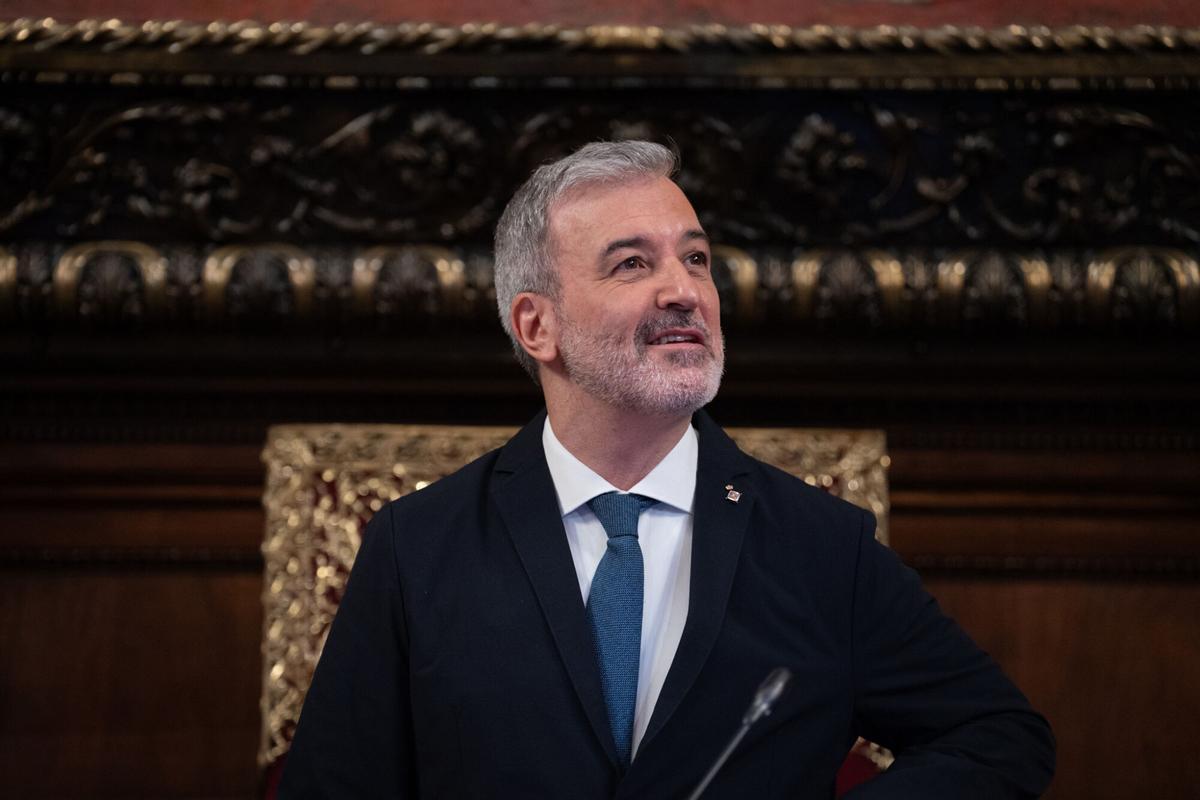 El alcalde de Barcelona, Jaume Collboni, durante un pleno en el Ayuntamiento de Barcelona.
