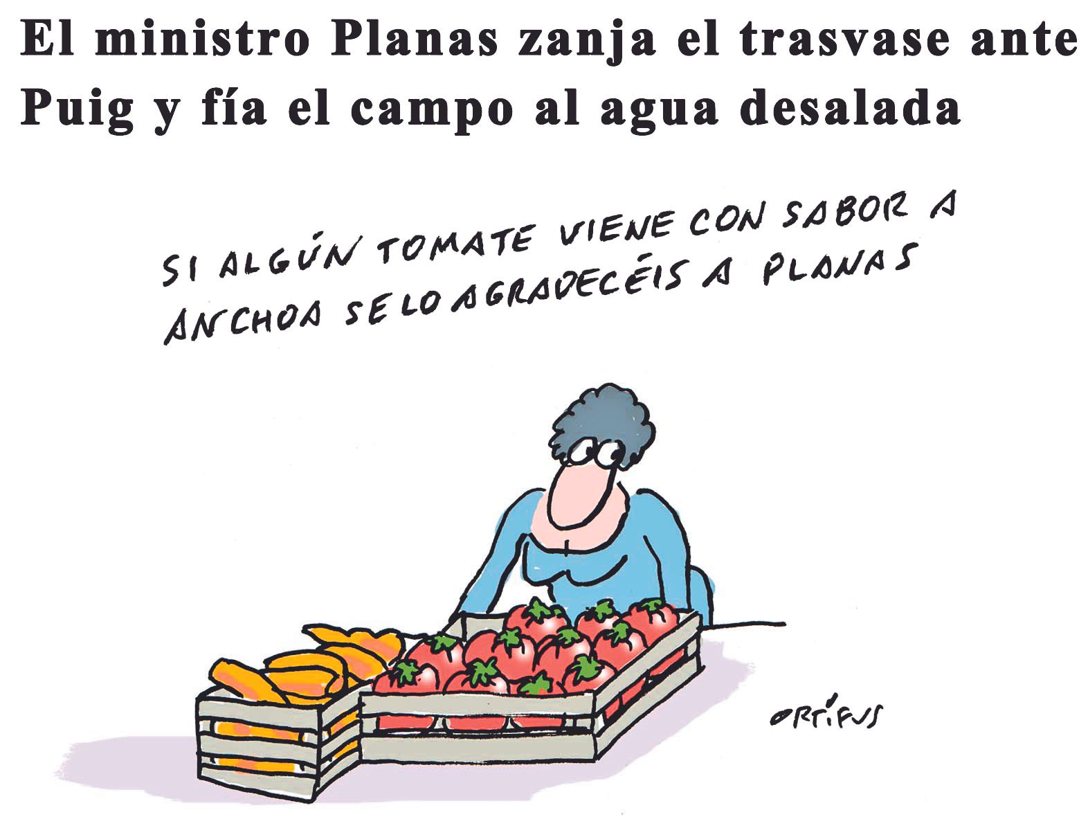 El ministro Planas zanja el trasvase ante Puig y fía el campo al agua desalada