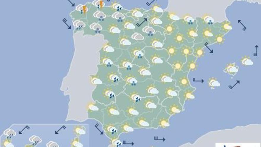 Cielos nubosos y probabilidad de lluvias débiles al norte de Canarias