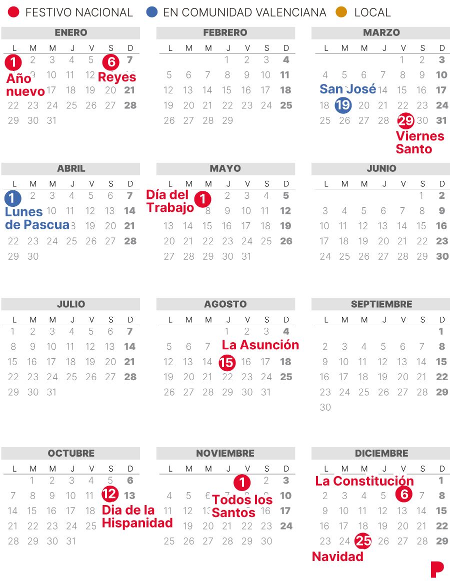 Calendario Laboral ComunidadValenciana 2024