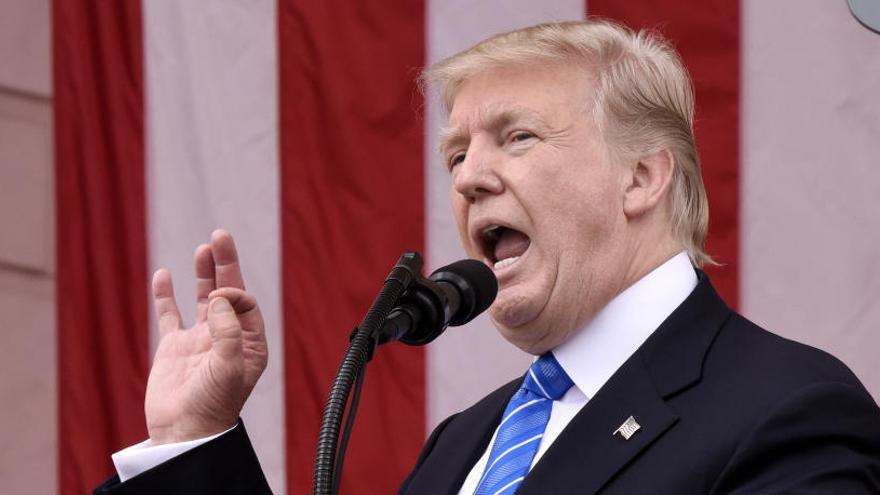 Trump, durante su discurso en homenaje a los soldados.